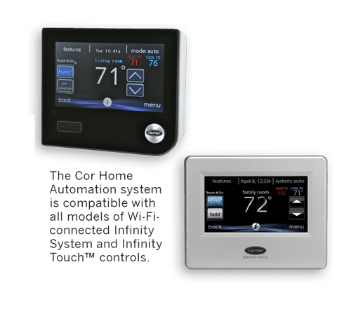 Cor home automation system thermostats